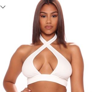White halter top